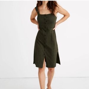 MADEWELL Texture & Thread Green Button Front Dress Size Small